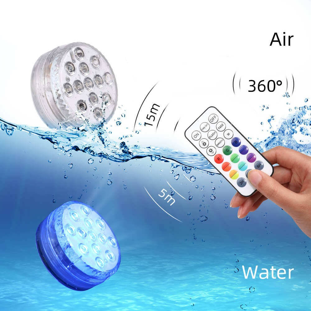Luces LED submarinas para piscina con mando a distancia