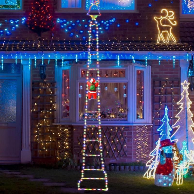 Luces navideñas animadas para escalera con Papá Noel trepador y mando a distancia