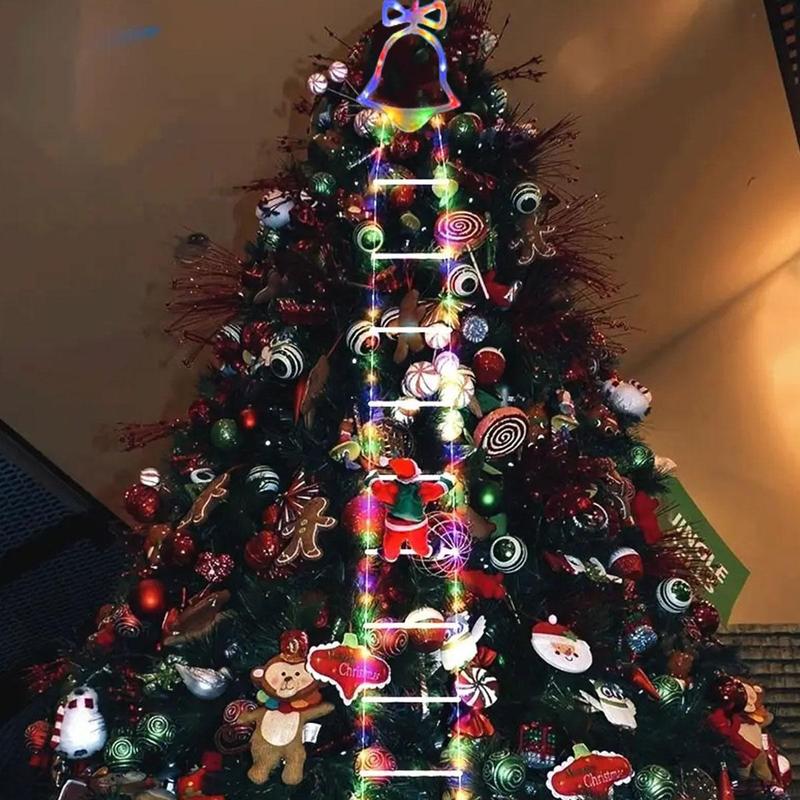 Luces navideñas animadas para escalera con Papá Noel trepador y mando a distancia