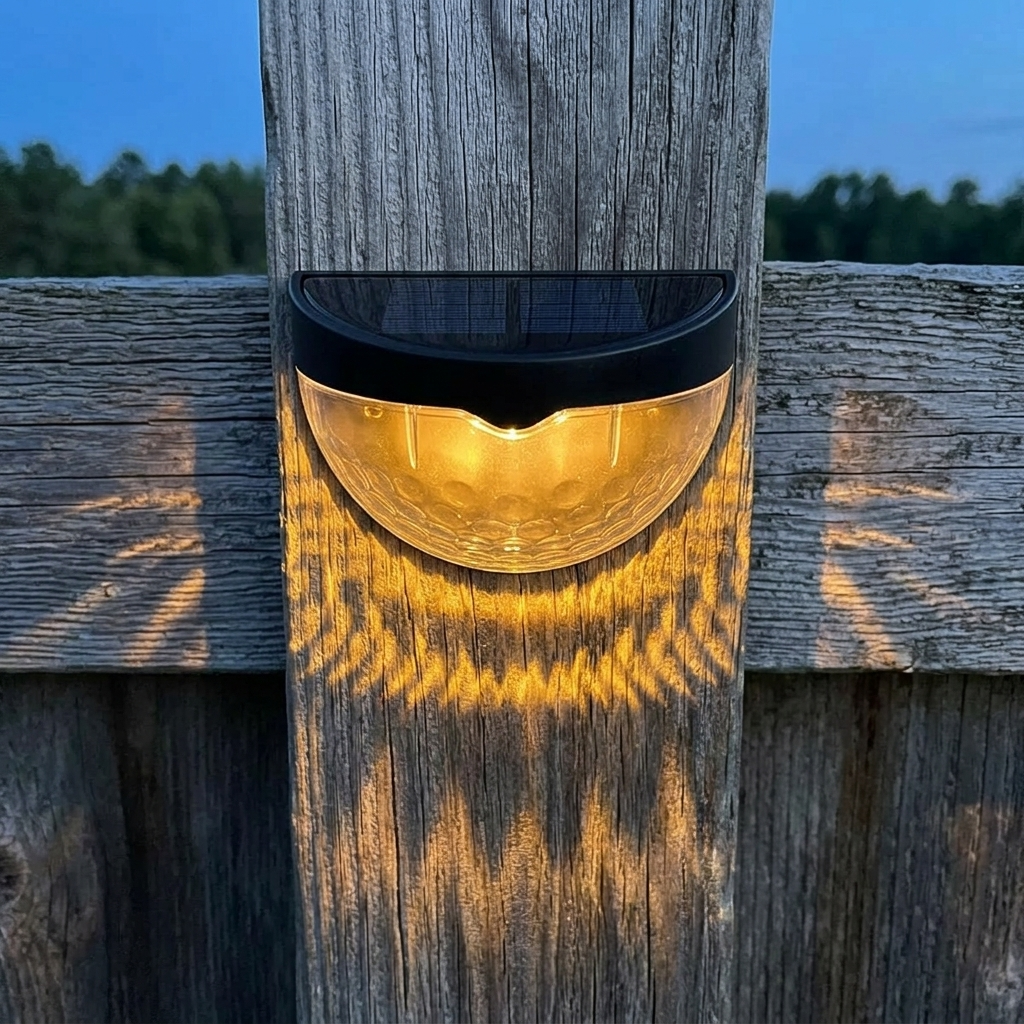 Luces Solares Decorativas para Valla con Luz Cálida en Forma de Abanico/Ondulada (Set de 6 Unidades)