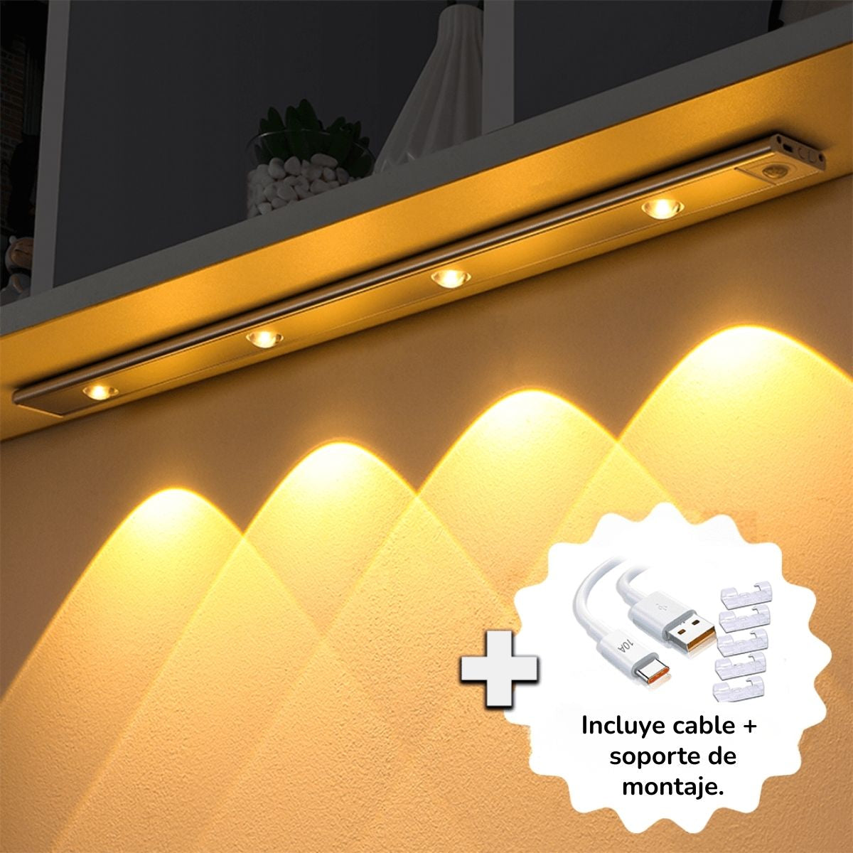 Luz LED inalámbrica con sensor de movimiento