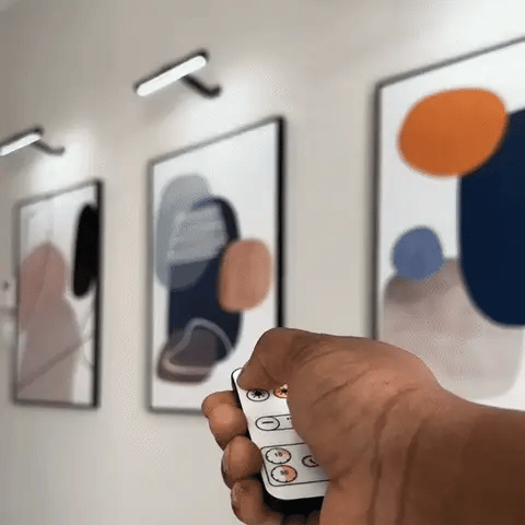Luz LED inalámbrica para cuadros: aplique de pared recargable con mando a distancia e intensidad regulable