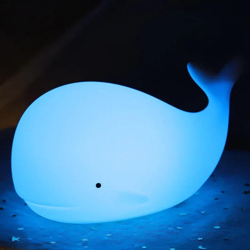Luz nocturna infantil de ballena con cambio de color