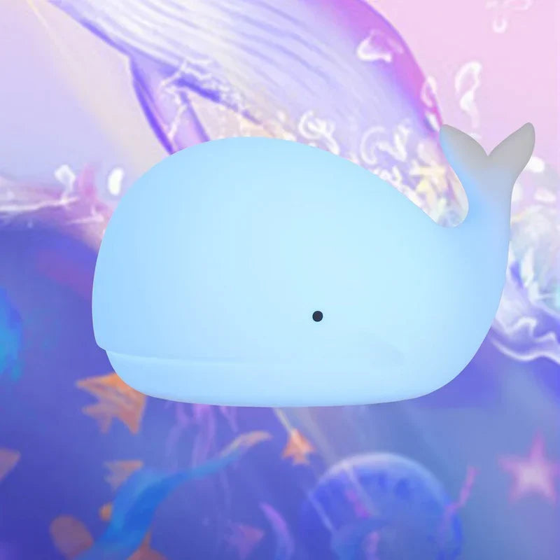 Luz nocturna infantil de ballena con cambio de color