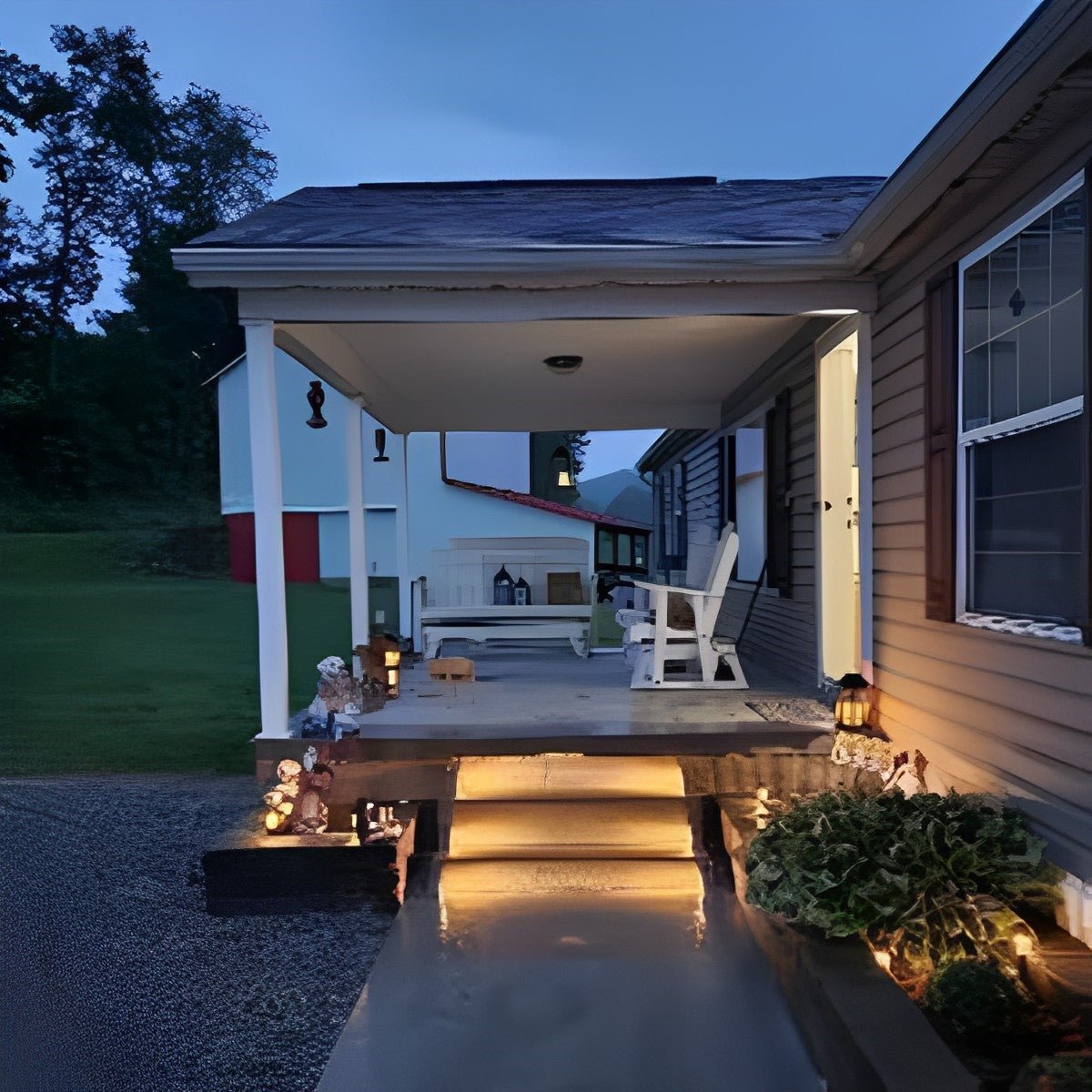 Luz solar exterior para escaleras con sensor de movimiento, ABS, IP65, blanco cálido 3000K
