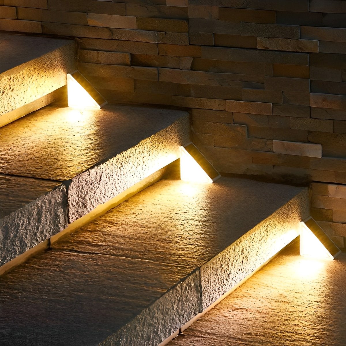 Luz solar exterior para escaleras con sensor de movimiento, ABS, IP65, blanco cálido 3000K