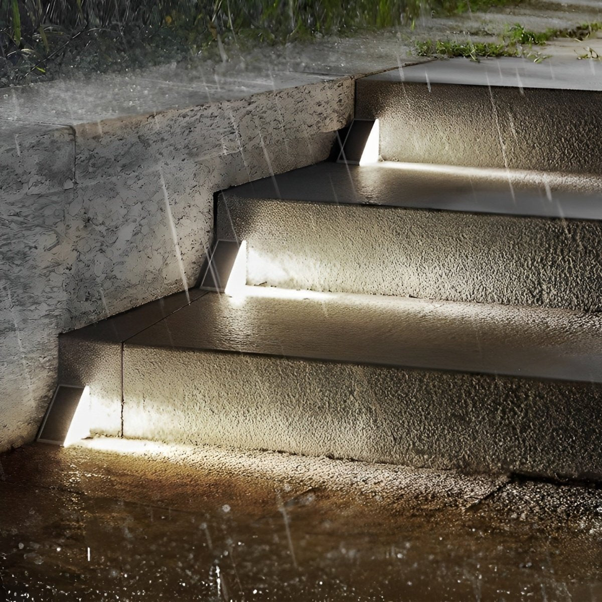 Luz solar exterior para escaleras con sensor de movimiento, ABS, IP65, blanco cálido 3000K