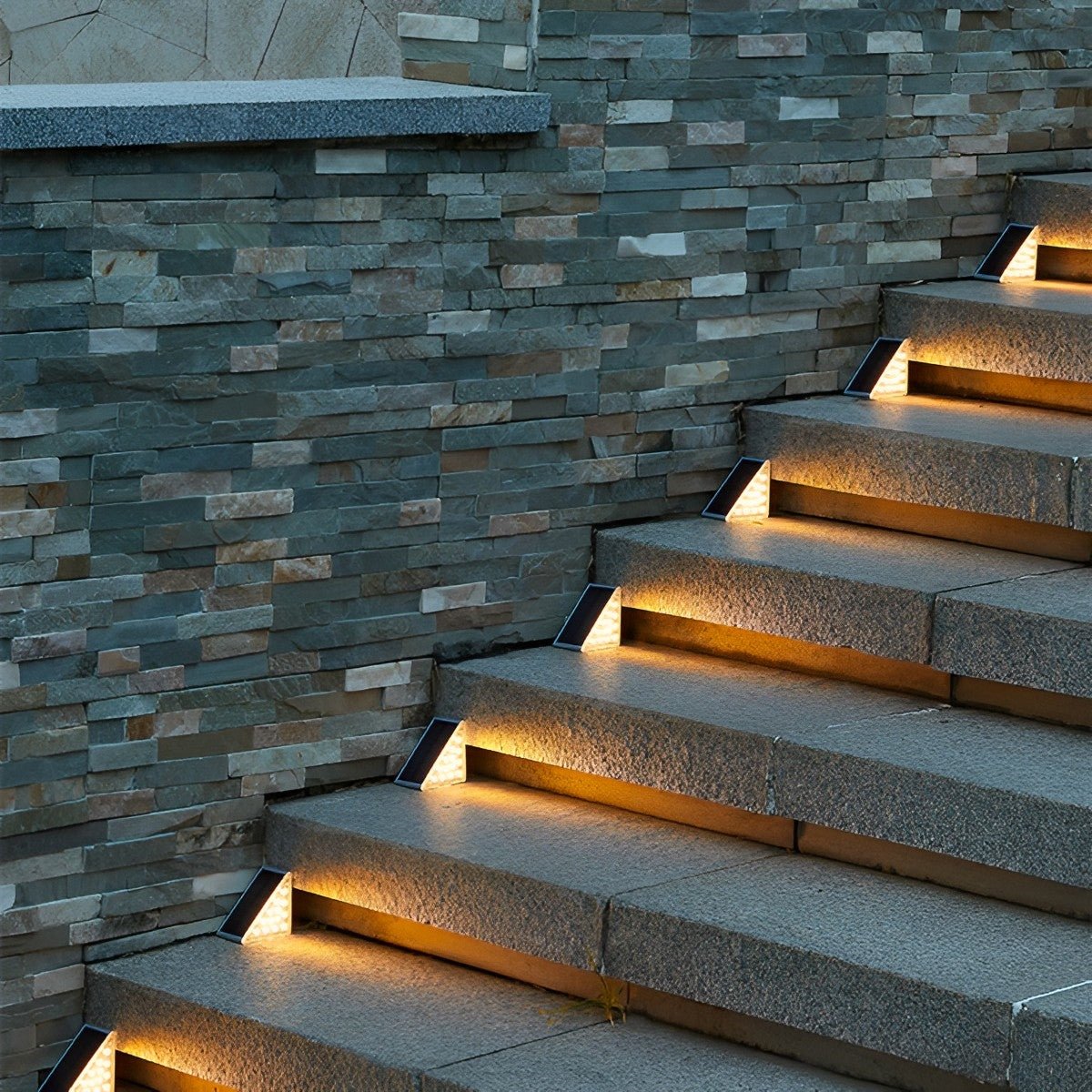 Luz solar exterior para escaleras con sensor de movimiento, ABS, IP65, blanco cálido 3000K