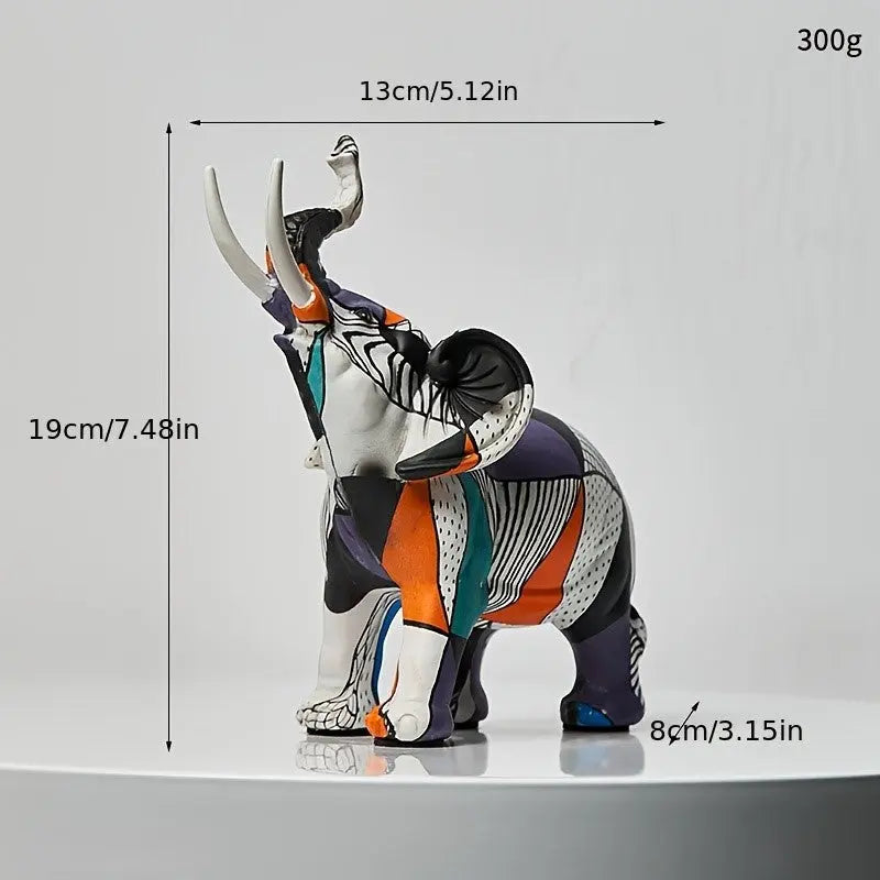 Majestuosa estatuilla de elefante con diseño de mosaico