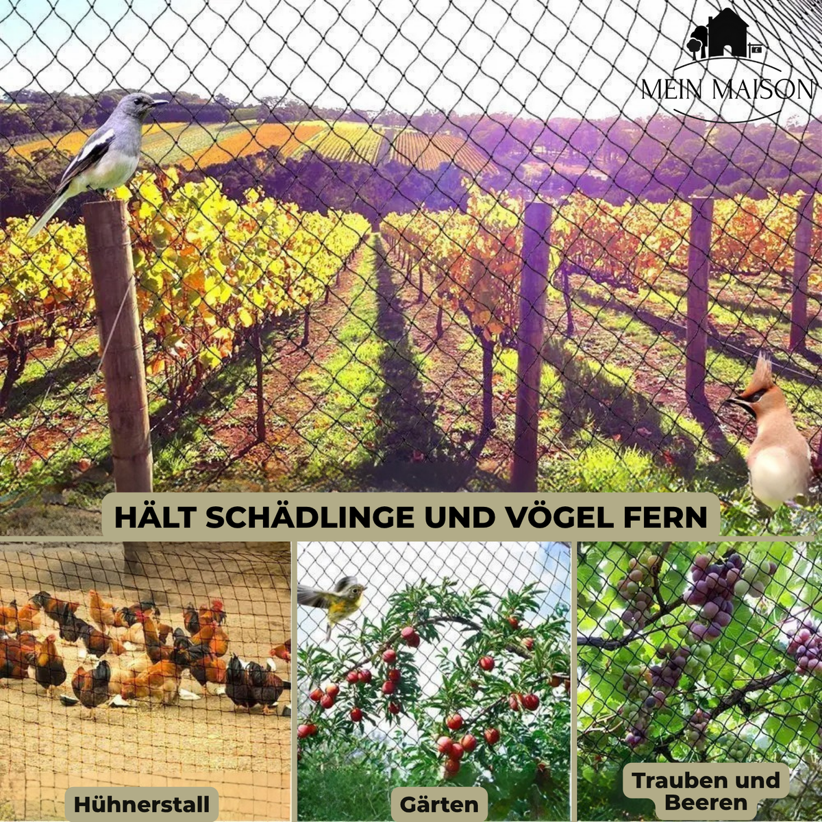 Malla de Jardín | Resistente a los Rayos UV y a los Desgarros | Protección Flexible para Plantas | Disponible a la Medida