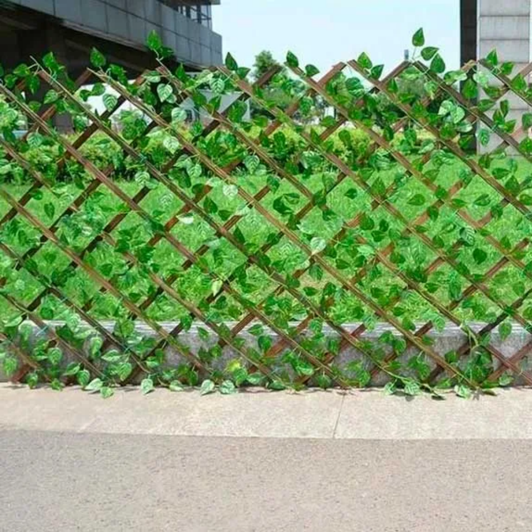 Malla de ocultación artificial para valla de hiedra para privacidad instantánea en verde