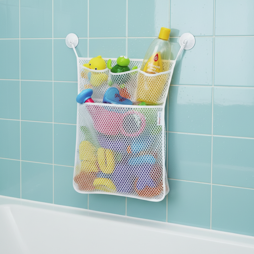 Malla organizadora para juguetes de baño antimoho