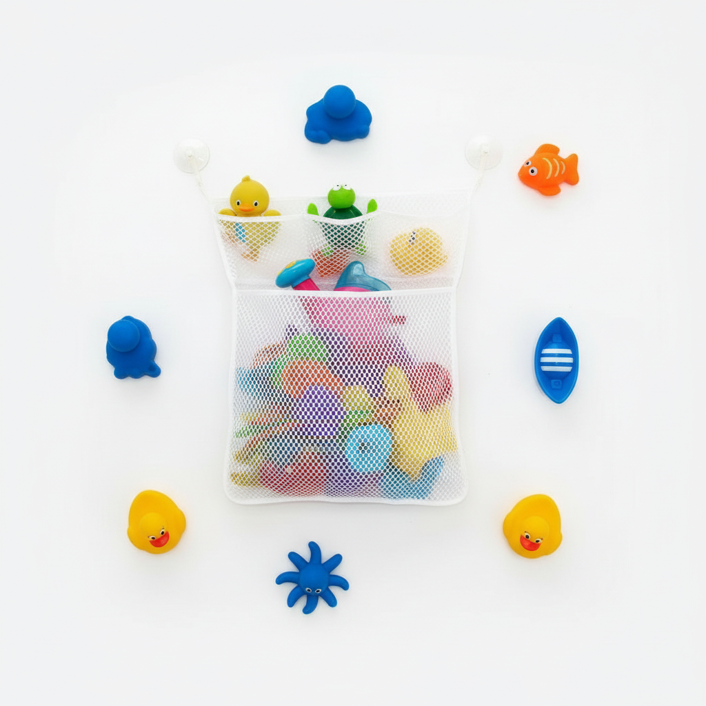 Malla organizadora para juguetes de baño antimoho