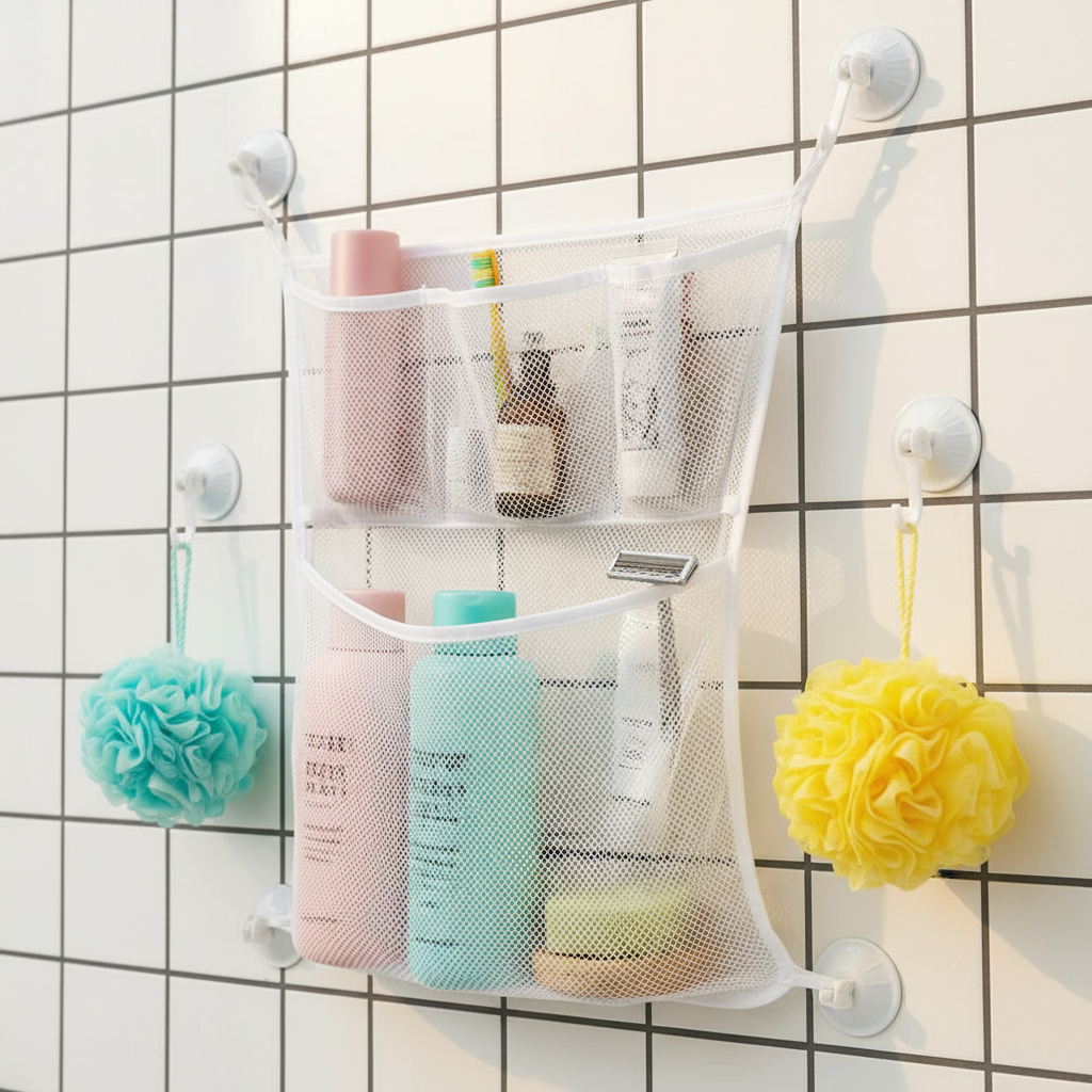 Malla organizadora para juguetes de baño antimoho