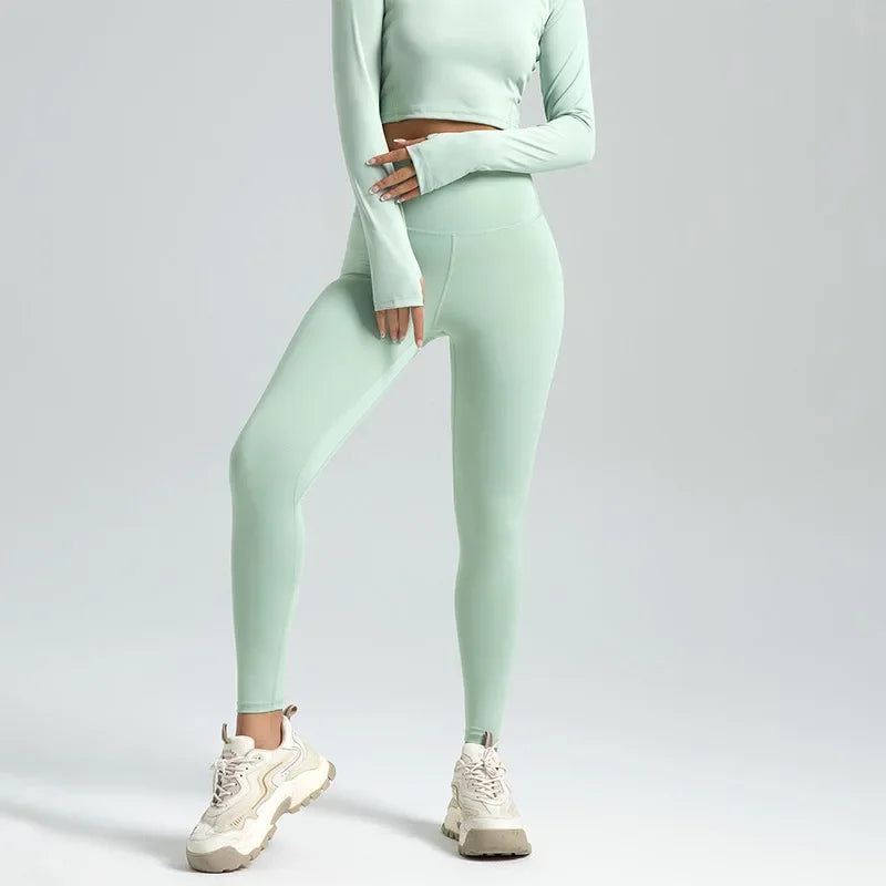 Mallas deportivas sin costuras para mujer de talle alto con efecto push-up para yoga y fitness