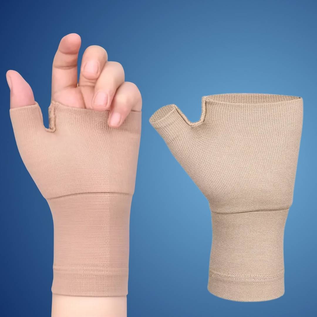 Manga de compresión para muñeca con soporte para pulgar