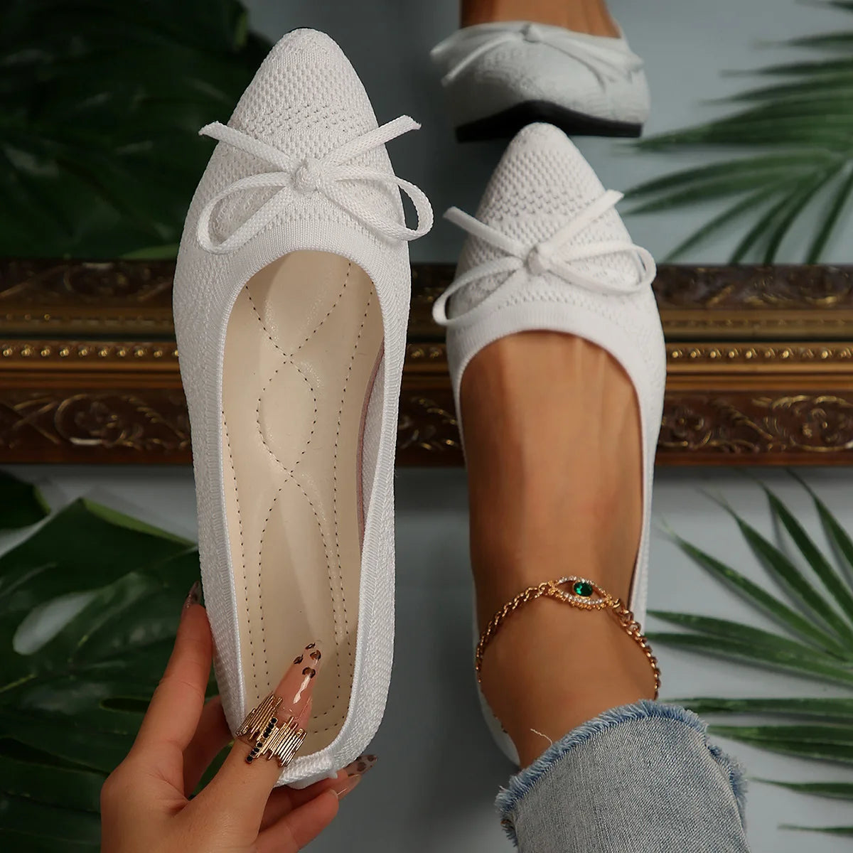 Manoletinas puntiagudas tipo slipper para mujer