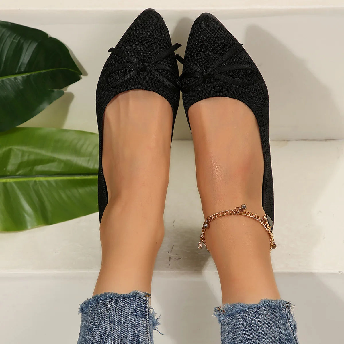 Manoletinas puntiagudas tipo slipper para mujer