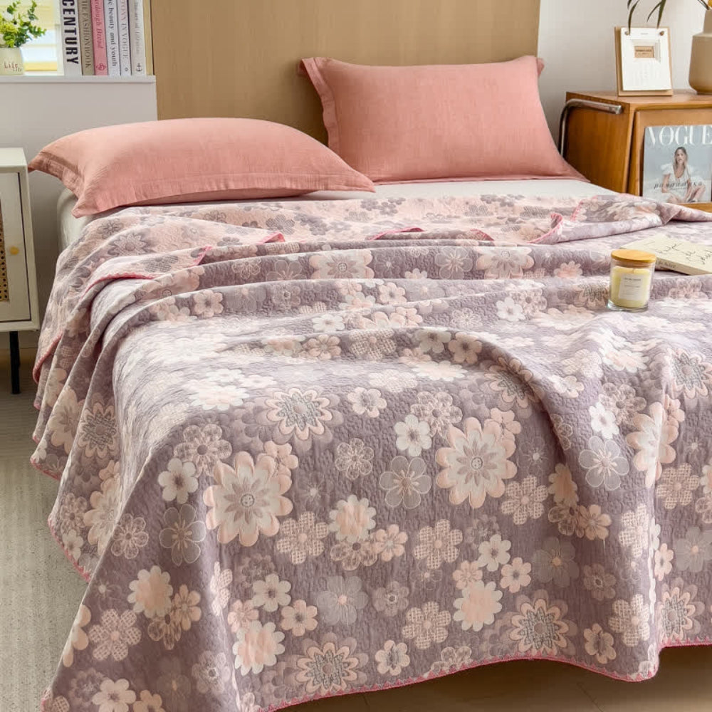 Manta de muselina de algodón con estampado floral