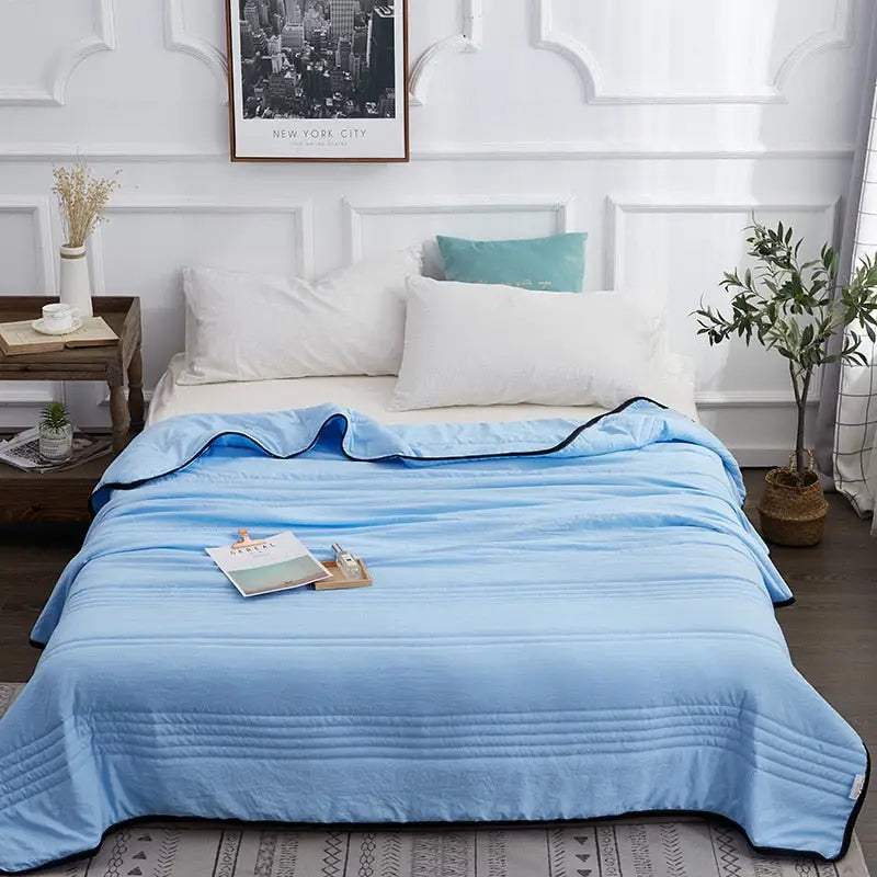 Manta de verano refrescante | Ropa de cama ligera y transpirable para noches calurosas