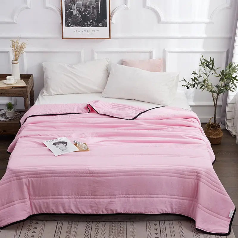Manta de verano refrescante | Ropa de cama ligera y transpirable para noches calurosas
