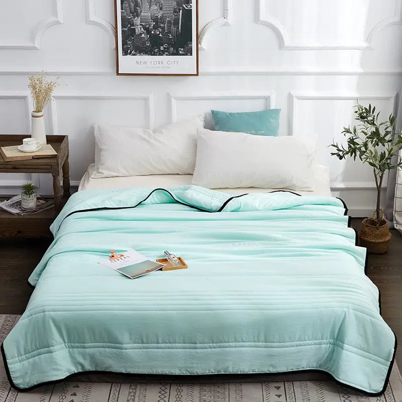 Manta de verano refrescante | Ropa de cama ligera y transpirable para noches calurosas