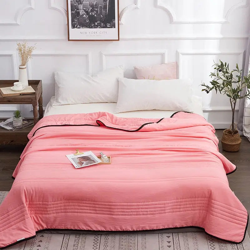 Manta de verano refrescante | Ropa de cama ligera y transpirable para noches calurosas