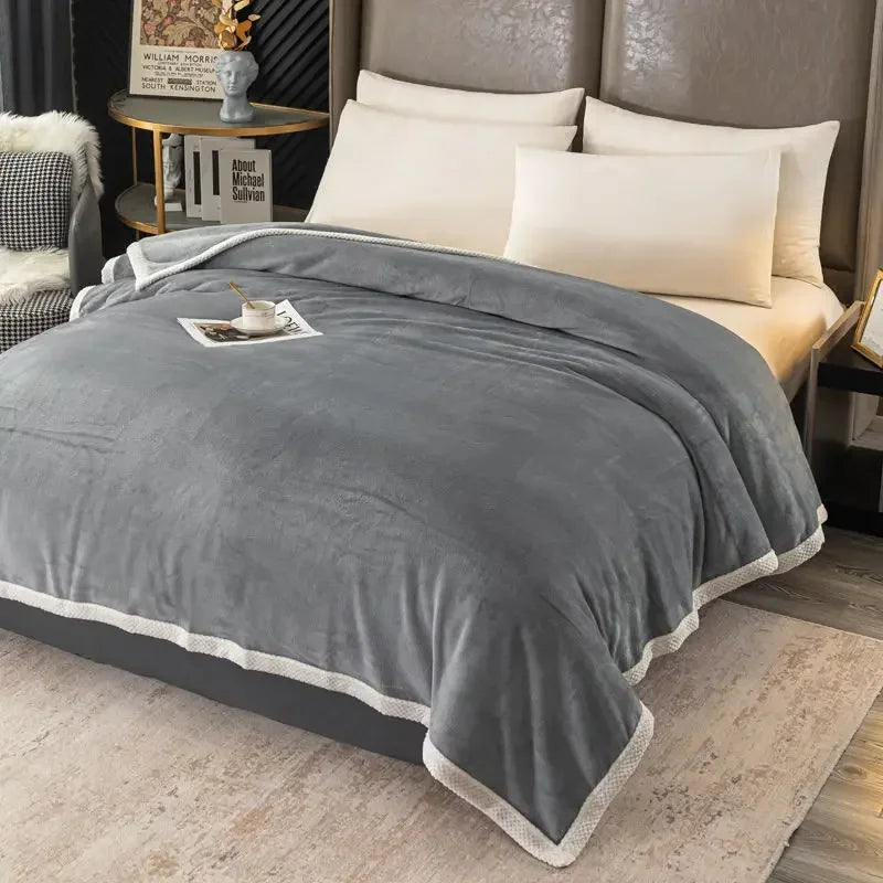 Manta gruesa de cachemira para cama y sofá