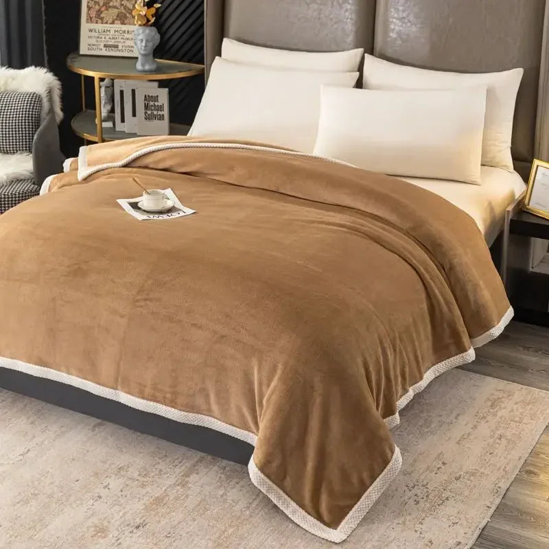 Manta gruesa de cachemira para cama y sofá