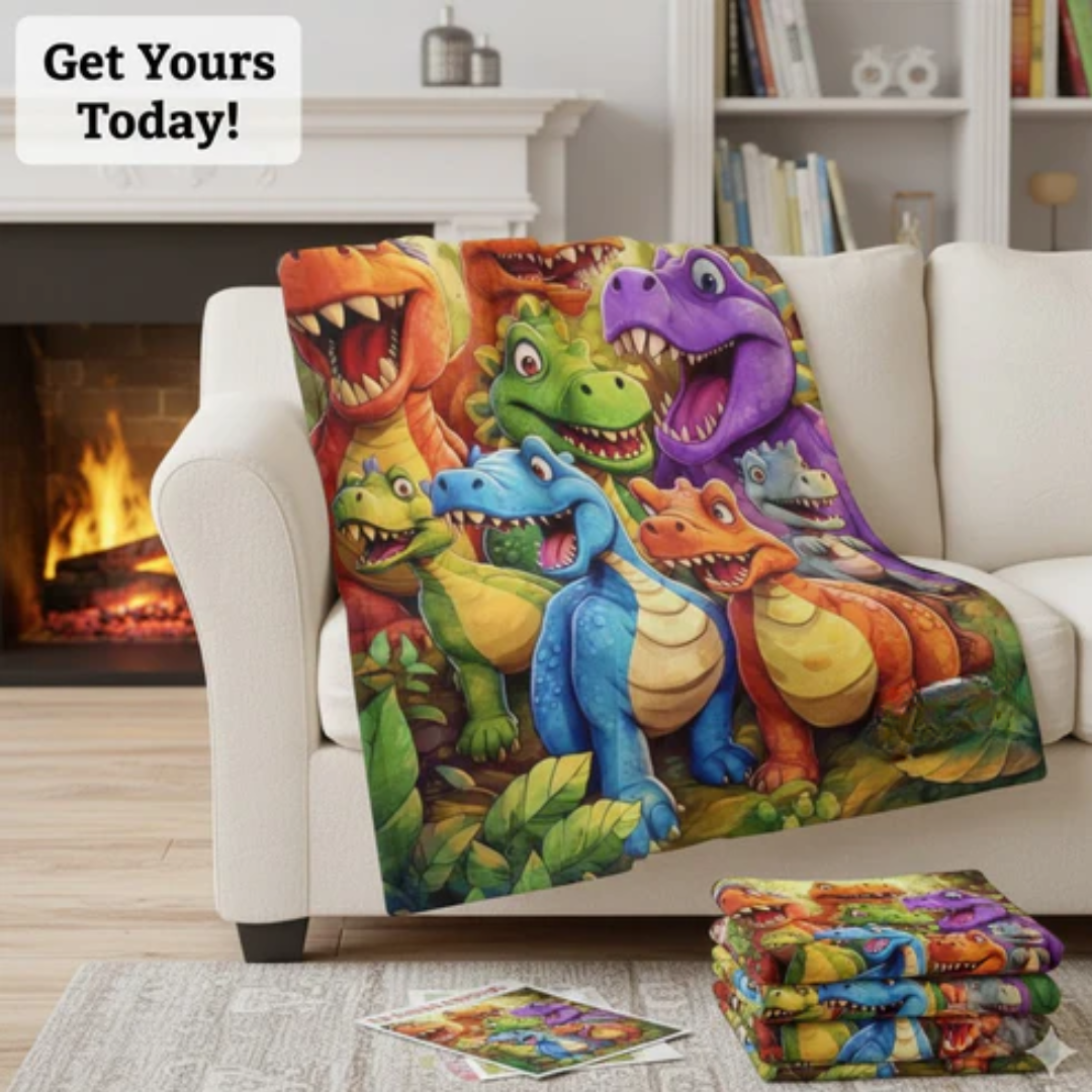 Manta infantil suave y cómoda con dinosaurios