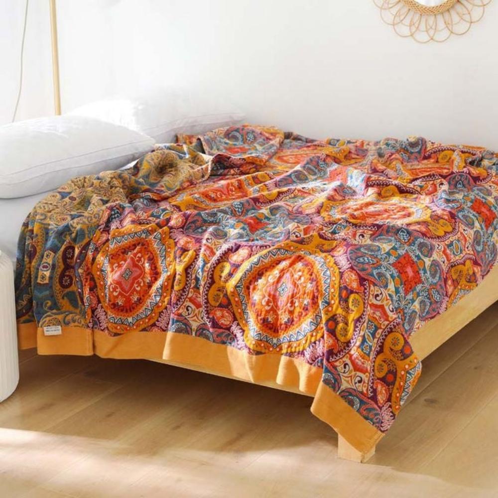 Manta reversible de estilo bohemio Sunrise