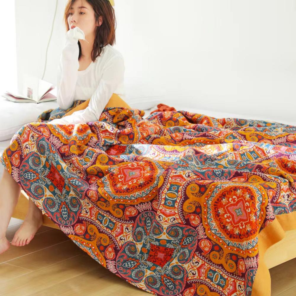 Manta reversible de estilo bohemio Sunrise