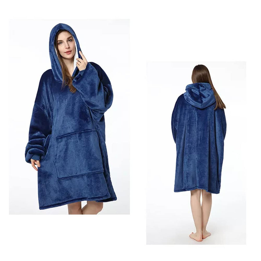 Manta sudadera estilo hygge con mangas, capucha y bolsillo - 200 x 150 cm