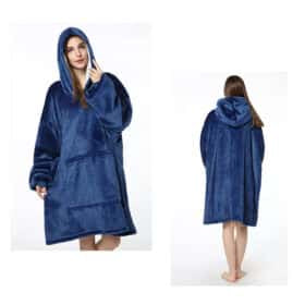 Manta sudadera estilo hygge con mangas, capucha y bolsillo - 200 x 150 cm