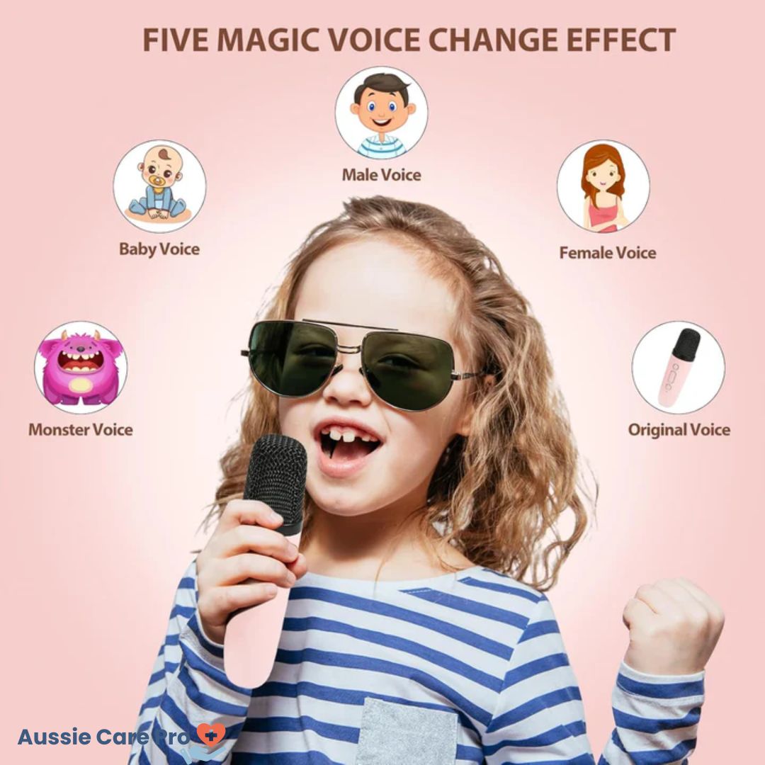 Máquina de karaoke infantil - Bluetooth con micrófonos inalámbricos y efectos de luz