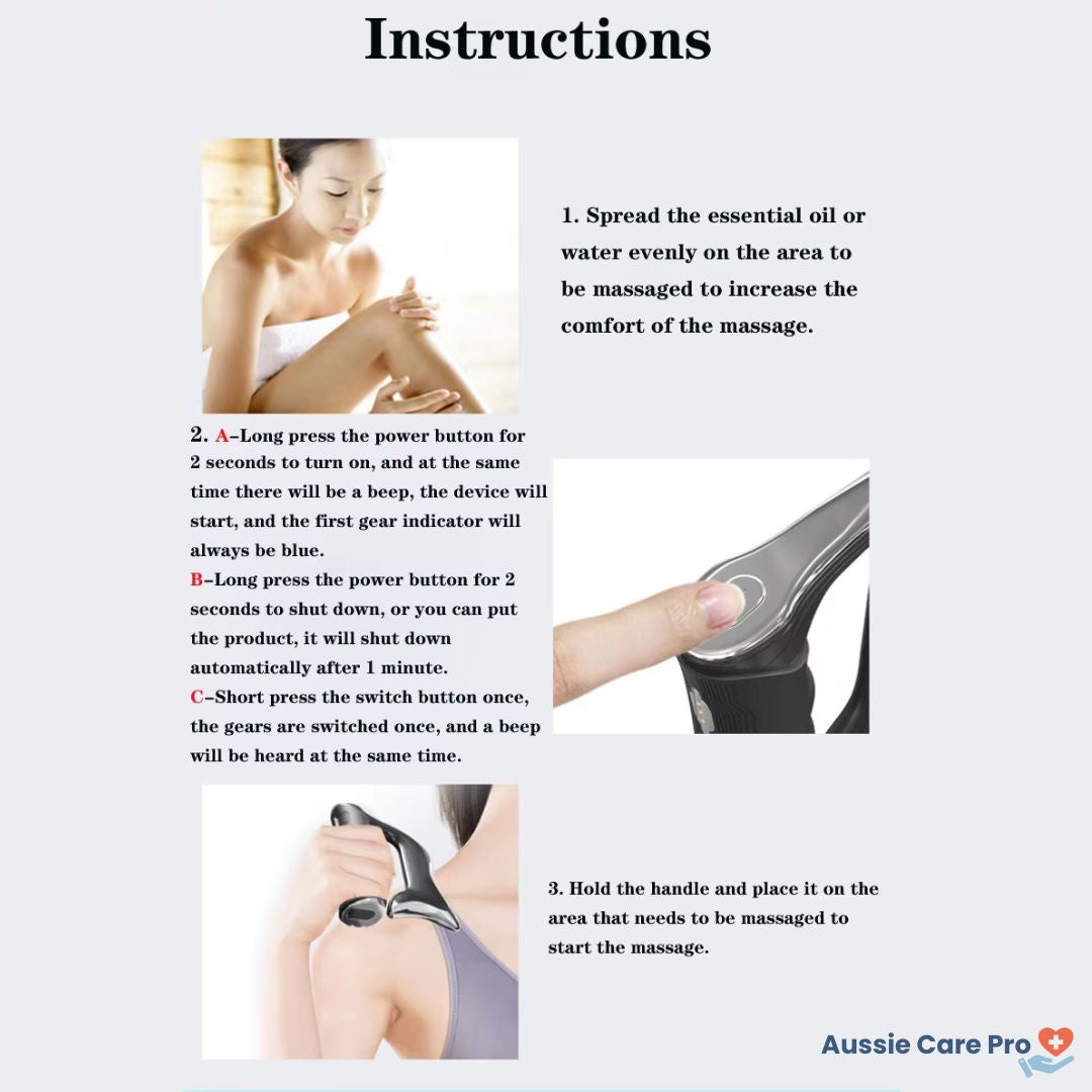 Masajeador eléctrico para fascias – Masajeador EMS para gua sha y masaje de tejido profundo para aliviar el dolor y recuperación muscular