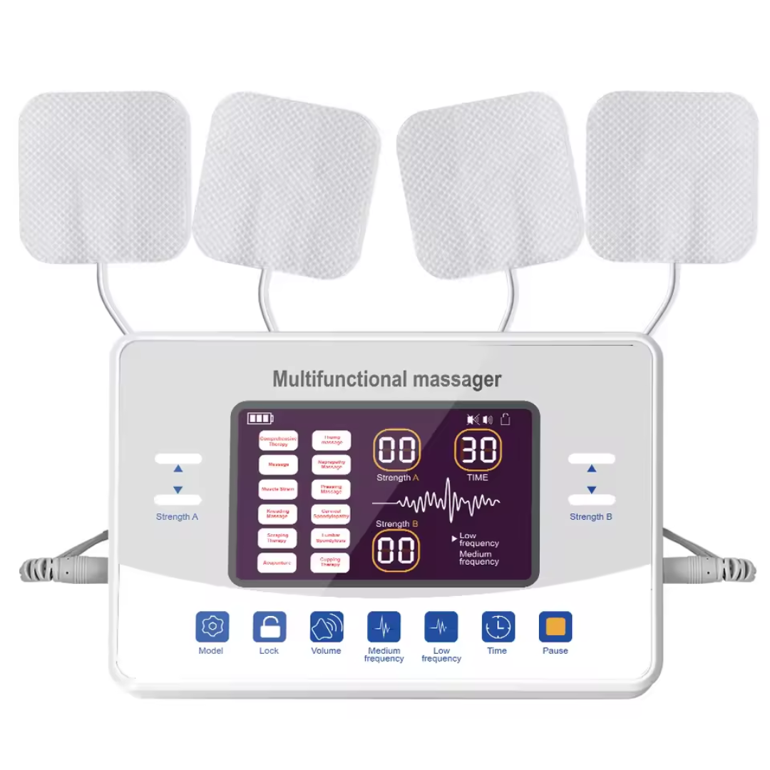 Masajeador eléctrico por impulsos TENS EMS con 12 modos, electroestimulador muscular para alivio del dolor