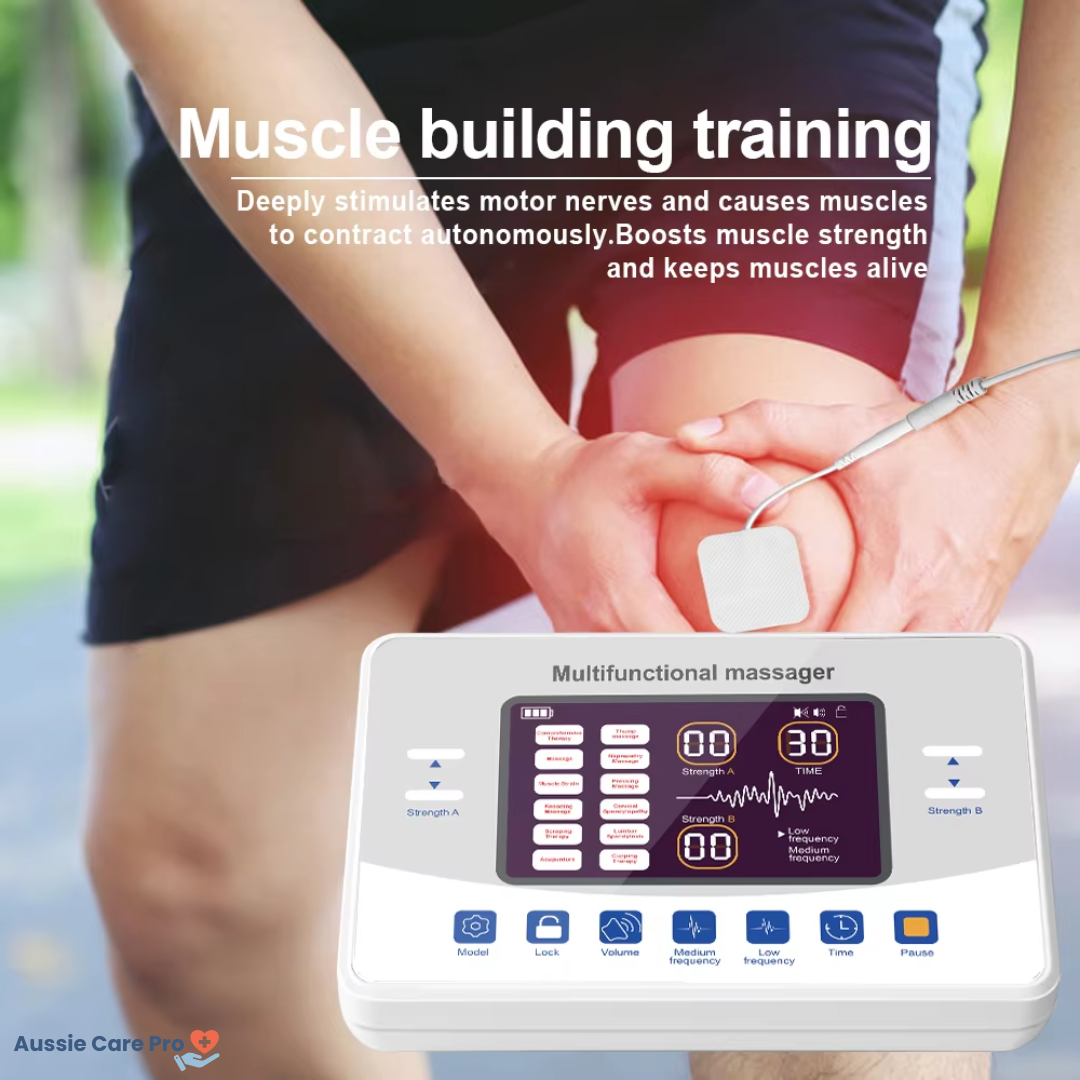 Masajeador eléctrico por impulsos TENS EMS con 12 modos, electroestimulador muscular para alivio del dolor