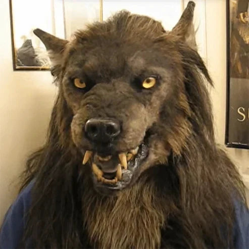 Máscara realista de hombre lobo para disfraces de Halloween