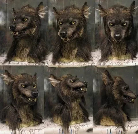 Máscara realista de hombre lobo para disfraces de Halloween