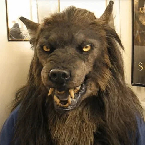 Máscara realista de hombre lobo para disfraces de Halloween