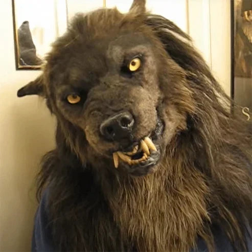 Máscara realista de hombre lobo para disfraces de Halloween