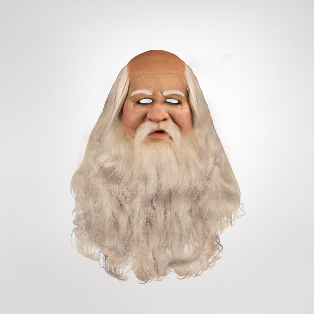Máscara realista de Papá Noel que cubre cara, cuello y pecho