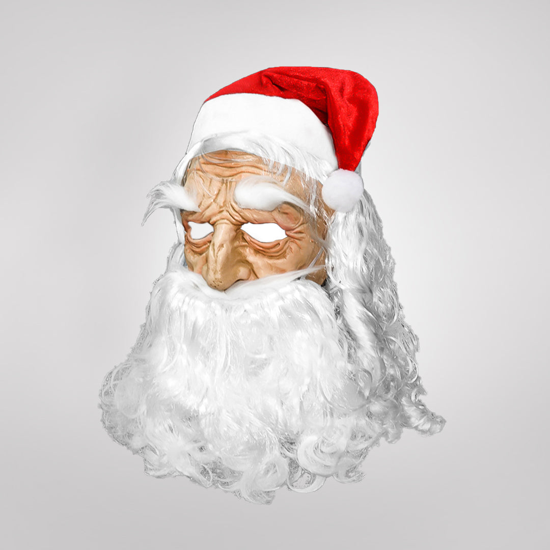 Máscara realista de Papá Noel que cubre cara, cuello y pecho