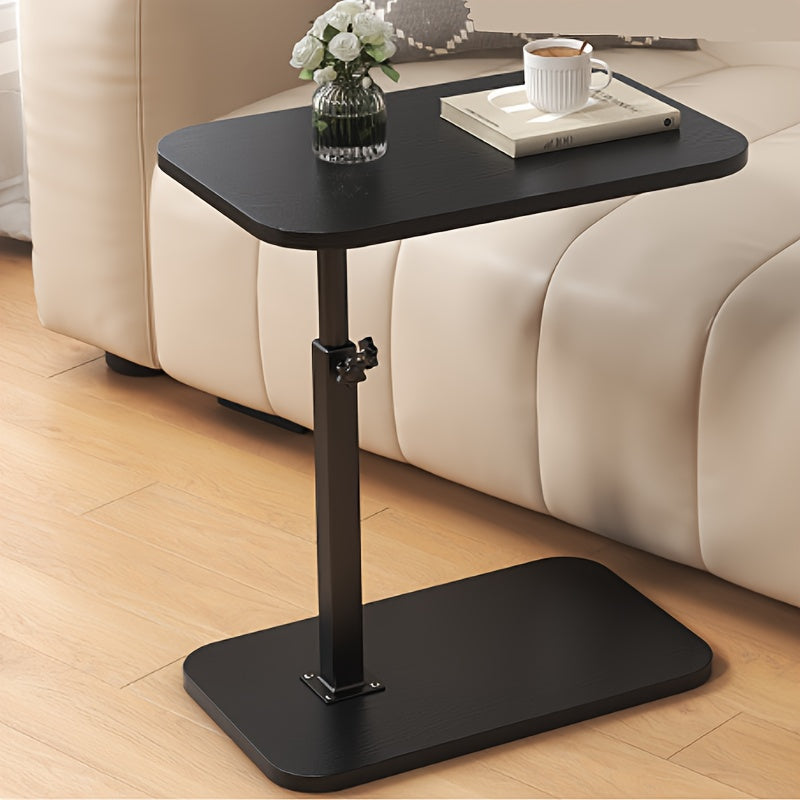 Mesa auxiliar ajustable con tablero rectangular – Estructura metálica moderna – Altura regulable – Diseño para ahorrar espacio