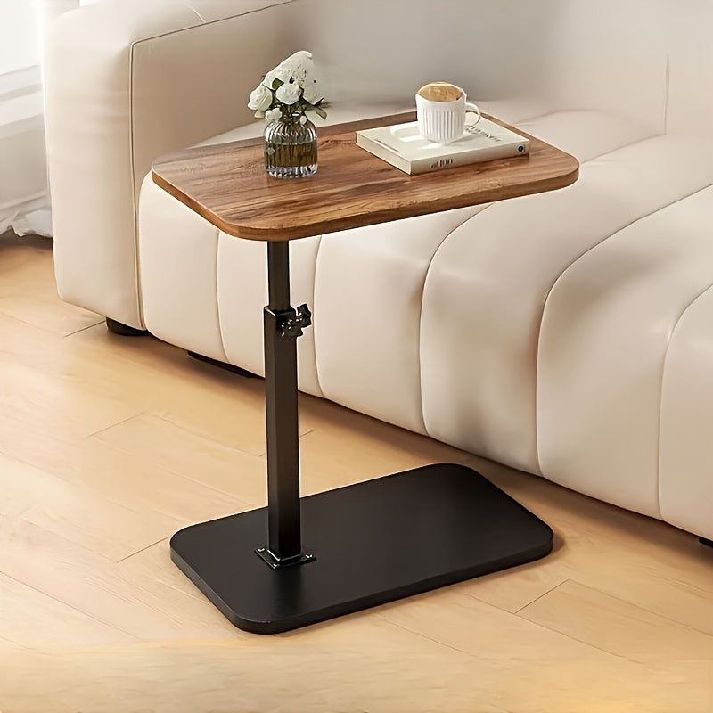 Mesa auxiliar ajustable con tablero rectangular – Estructura metálica moderna – Altura regulable – Diseño para ahorrar espacio