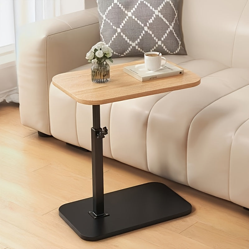 Mesa auxiliar ajustable con tablero rectangular – Estructura metálica moderna – Altura regulable – Diseño para ahorrar espacio