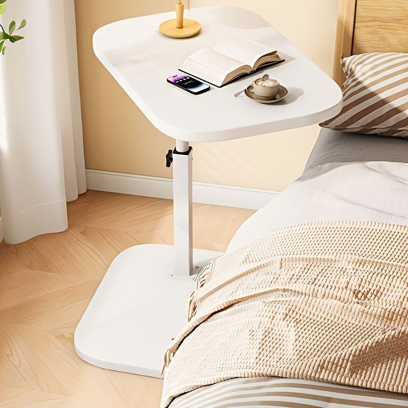 Mesa auxiliar ajustable con tablero rectangular – Estructura metálica moderna – Altura regulable – Diseño para ahorrar espacio