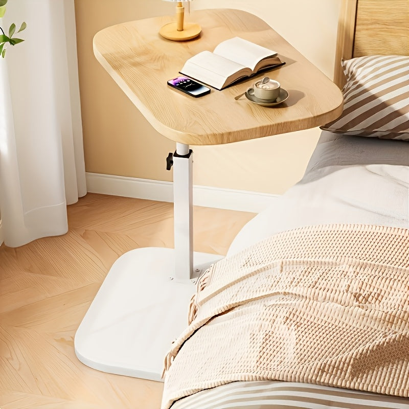 Mesa auxiliar ajustable con tablero rectangular – Estructura metálica moderna – Altura regulable – Diseño para ahorrar espacio