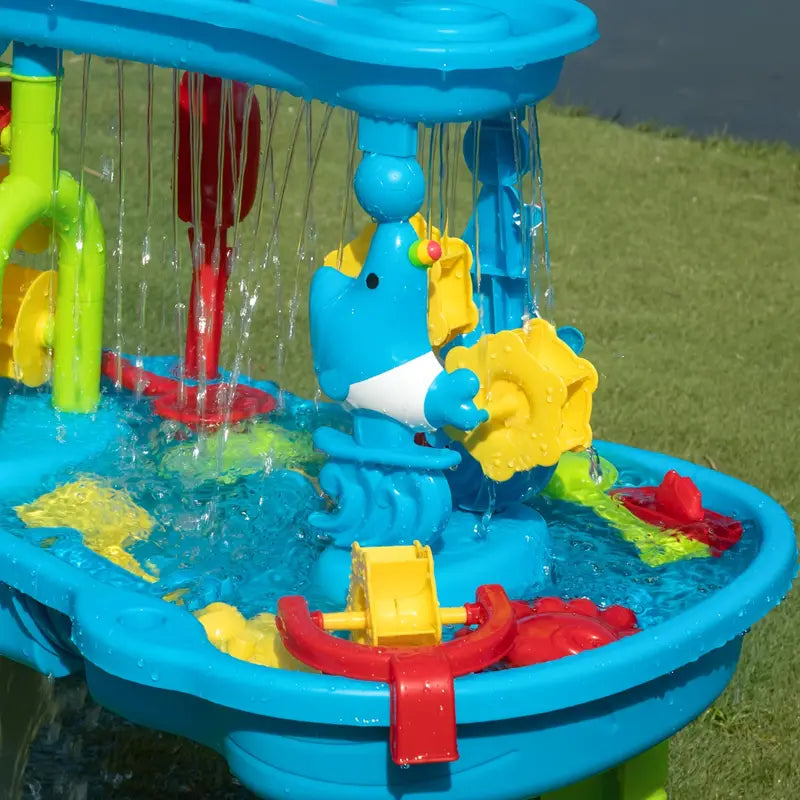 Mesa de Juegos Interactiva Infantil para Arena y Agua con 15 Accesorios – Plástico de Alta Calidad, Segura, Medidas 70x60x45 cm